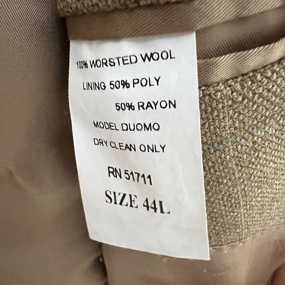 GiaFranco Ruffini Duomo Men’s  Wool Tan Sports Blazer Jacket Size 44L - Picture 10 of 10
